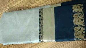 Kerala Beige- Grey Cotton Silk Saree With Tag