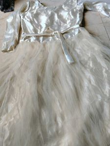 🤍 Beautiful Cream Net Barbie Gown 🤍