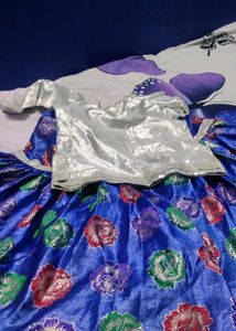 Girls Blue Floral garara set