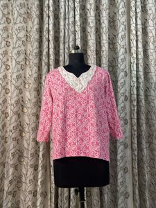 Pink Printed Kurta