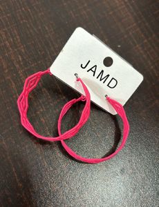 Hot Pink Hoop Earrings