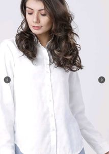 Women White Self Checked Shirt
