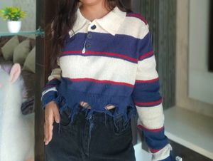 Striped Cropped Sweater