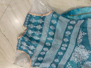 Stunning Blue &amp; White Ethnic Gown