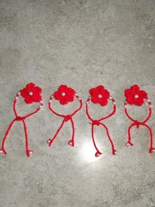 Handmade Crocheted Flower Anklet