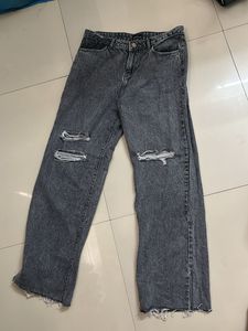 Ripped Wide Leg Jeans