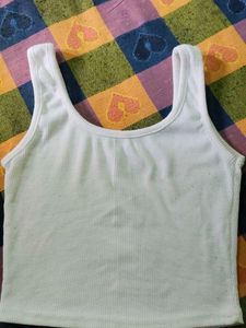Ribbed White Tank Top