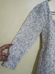 Floral Smocked Square Neck Top