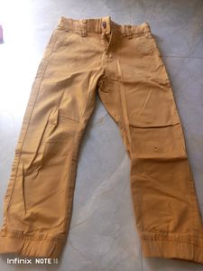 New 5-6 Years Boy's Tan Chino &amp; Red Sweatshirt