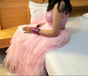 Pink Sequinned ready to wear Lehenga Choli Set