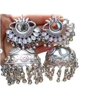 Beautiful pair of silver-tone Silver Jhumka