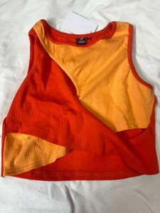 Color Block Cut-Out Crop Top