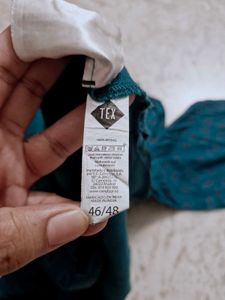 Teal Leaf Print Top (Pluse Size)