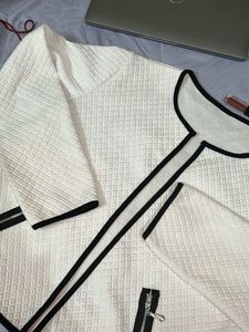 Korean Chic White Quilted Jacket for SALE