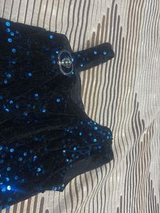 Sparkling Blue Sequin One-Shoulder Dress
