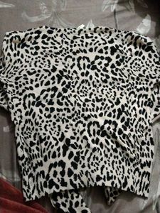 Animal Print Button-Down Cardigan