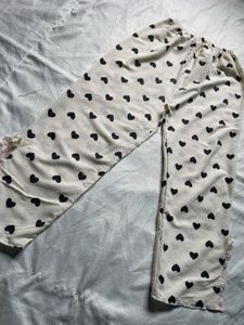 Cute Heart Print Pajama Set