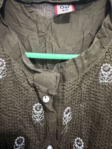 olive kurta set