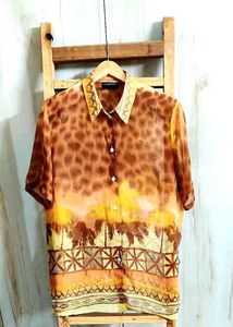 Printed Short Sleeve Shirt Size-44
