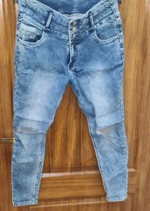 Distressed High-Waisted Jeans