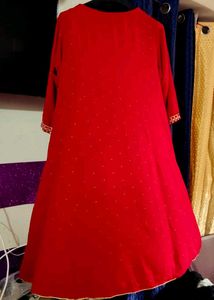 Red &amp; Gold Embellished Kurti
