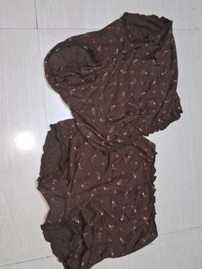 Vintage Brown Floral Print Leg Warmers of 2