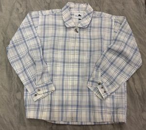 Men's Plaid Zip-Up Jacket bit oversize