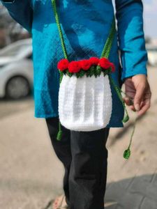 Handmade Crochet Bag with Roses