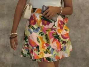 Berrylush Floral Wrap Mini Skirt