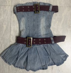 SALE❗️ y2k vintage denim belted mini dress🤩
