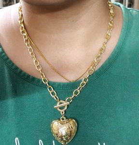 Gold Heart Pendant Necklace