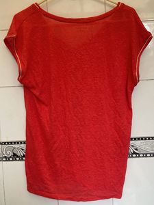 Women's Red V-Neck T-Shirt