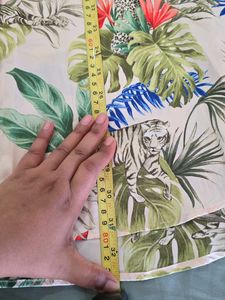 Oversized Satin Beachy Floral Long Shirt