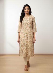 Chic Floral Print Kurta