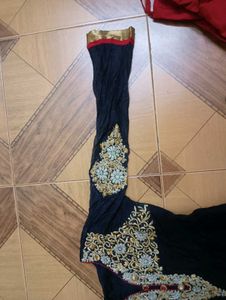 Elegant Black Embroidered anarkali kurta