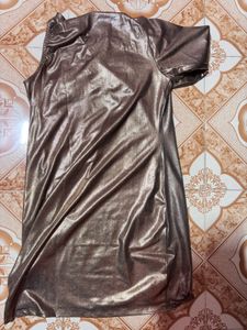 Shiny One-Shoulder Mini Dress