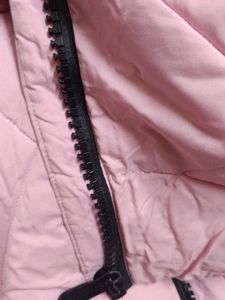 Pink Puffer Jacket with Fur Hood
