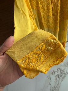 Yellow Chikankari Kurta