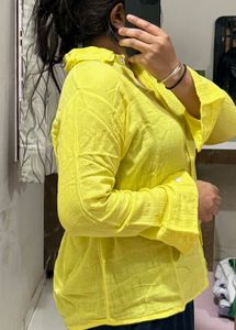Bright Yellow Button-Up Shirt
