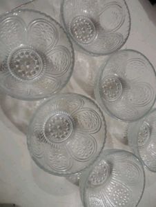Set of 6 Embossed Glass Bowls