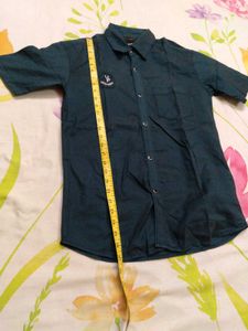 Men's Blue Button-Up Shirt