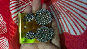 Oxidized Silver Ethnic Earrings