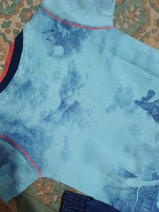Boys Printed T-Shirt &amp; Denim Shorts Set