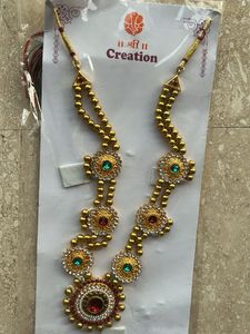 Ethnic Gold Tone Necklace Set