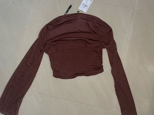 Brand New Brown tube top with long sleeves