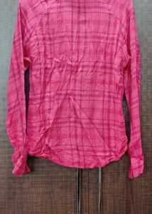 Beautiful Pink Check Shirt For Girls