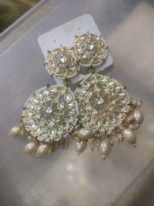 Elegant Gold & Pearl Drop Earrings