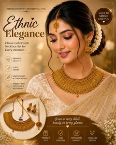 Elegant Gold Finish Necklace Set for Occasions
