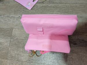 Double Chain Pencil Pouch With Keychain