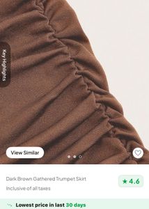 Dark Brown Gathered Trumpet Skirt